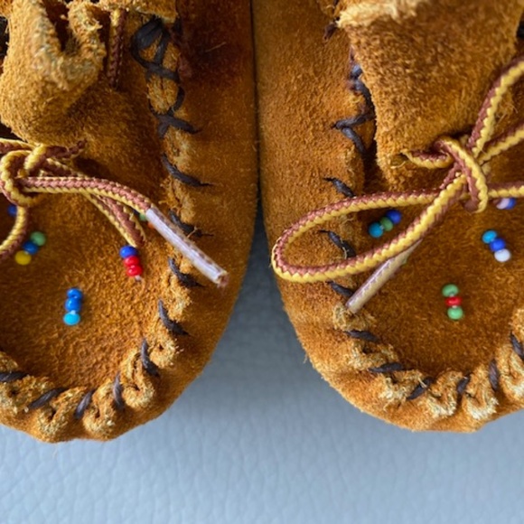Hiawatha by Bastien toddler children kids moccasins 6 copper brown suede - Picture 8 of 14